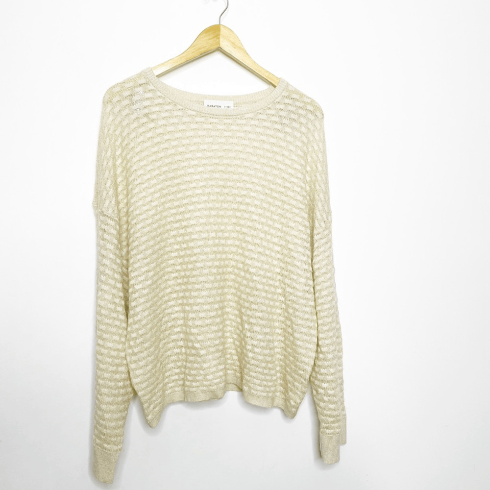 Aritzia 1-01 BABATON Balboa Sweater Crewneck metallic sweater oversized italy XS - Picture 2 of 8